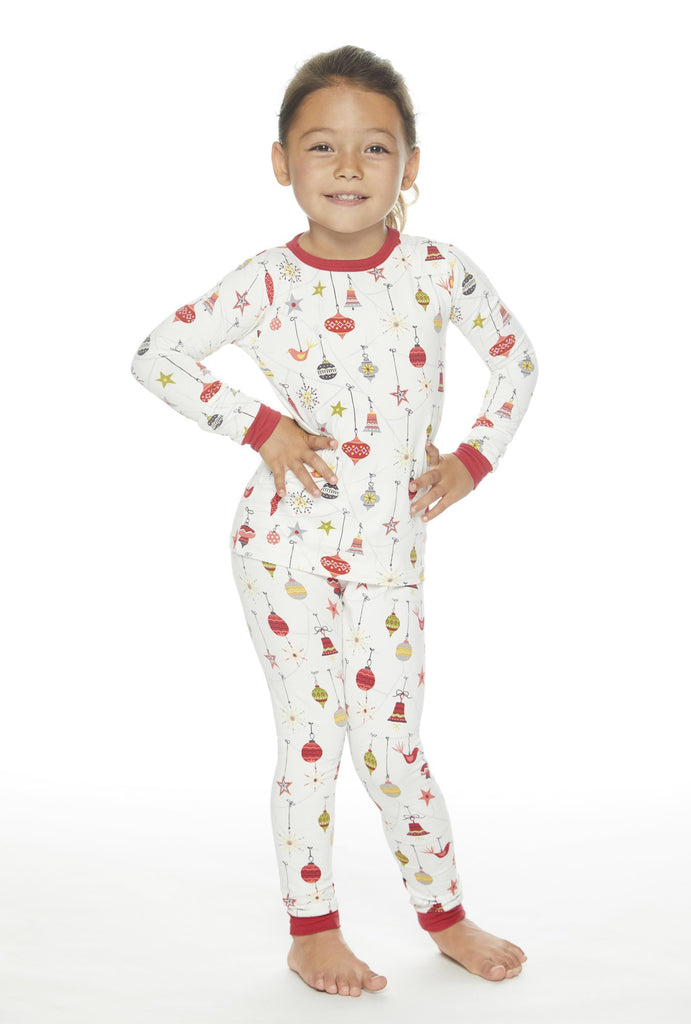 Deck The Halls Stretch Kids 2pc Pant PJ Set