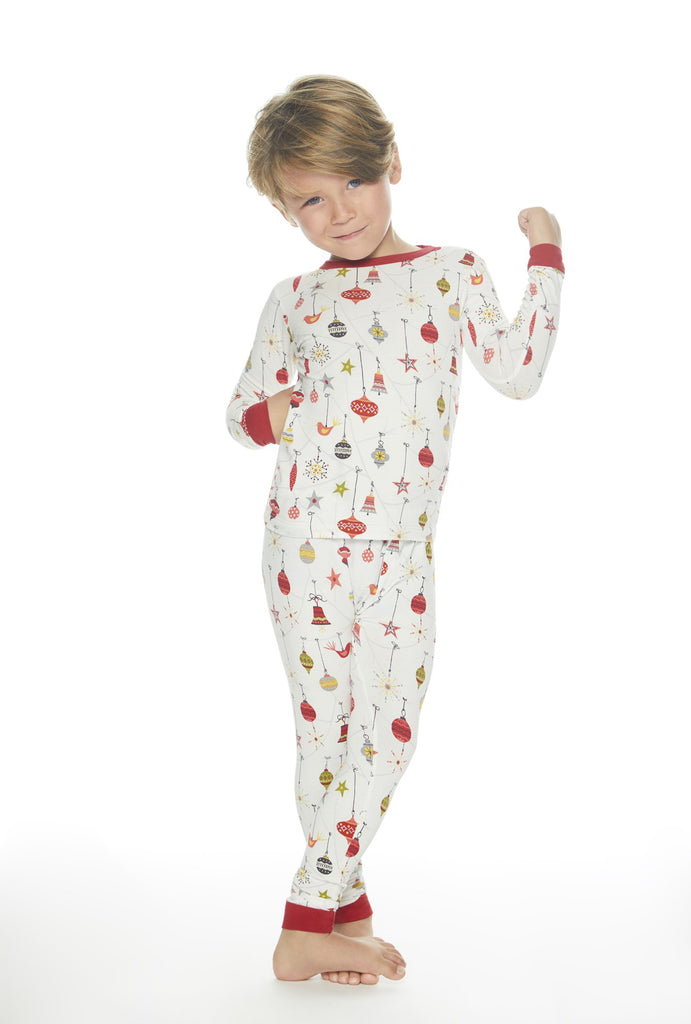 Deck The Halls Stretch Kids 2pc Pant PJ Set