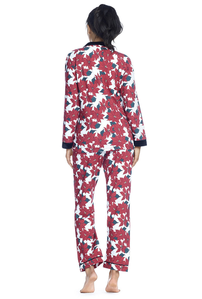 Pointsettia Stretch Long Sleeve Classic PJ Set