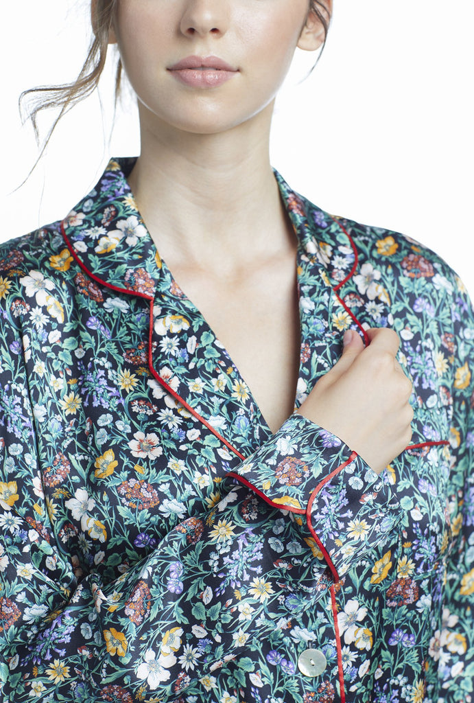 Rachel Meadow Silk Shawl Collar Robe