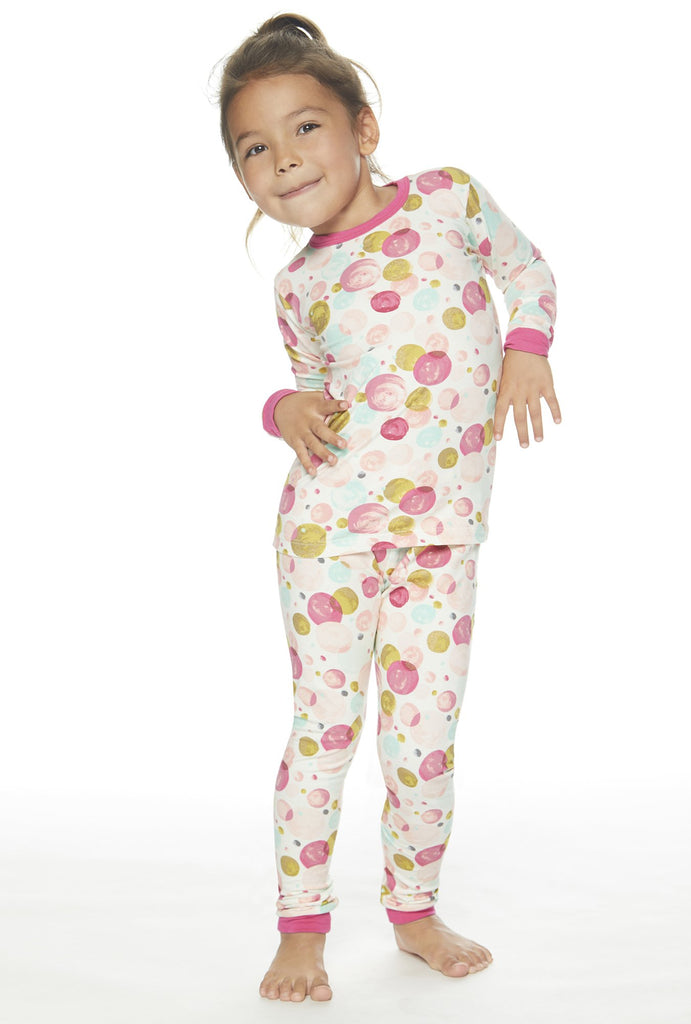 Sparkling Bubbles Stretch Kids 2pc Pant PJ Set