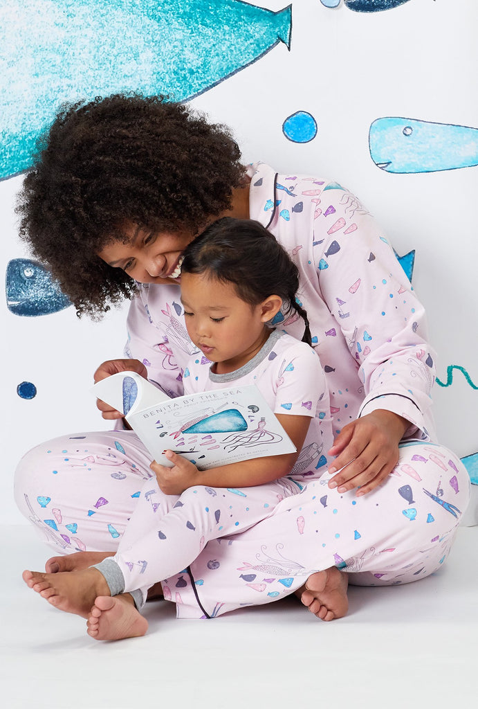 Benita and Friends Short Sleeve Stretch Jersey Kids PJ Set w/ Book