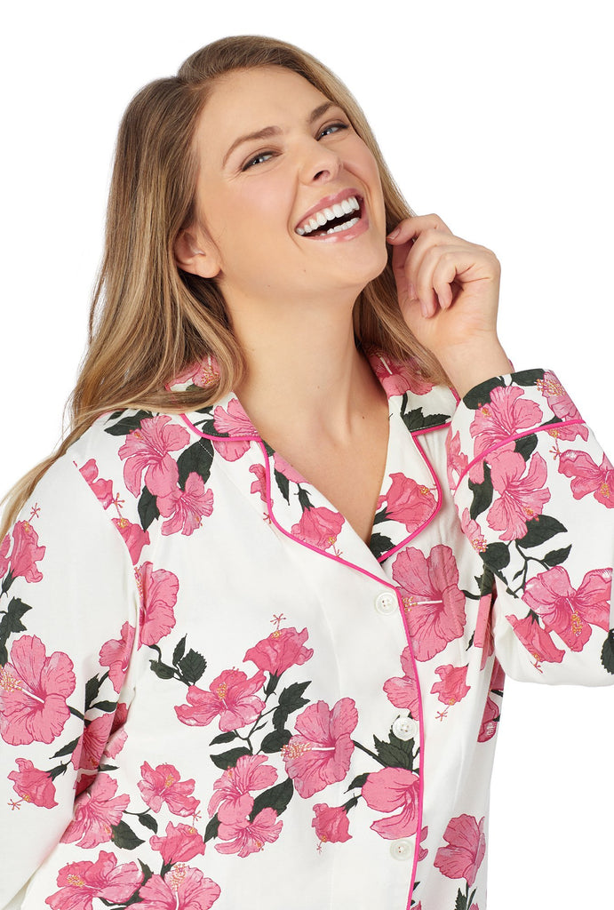 Island Flower Long Sleeve Classic Stretch Jersey PJ Set