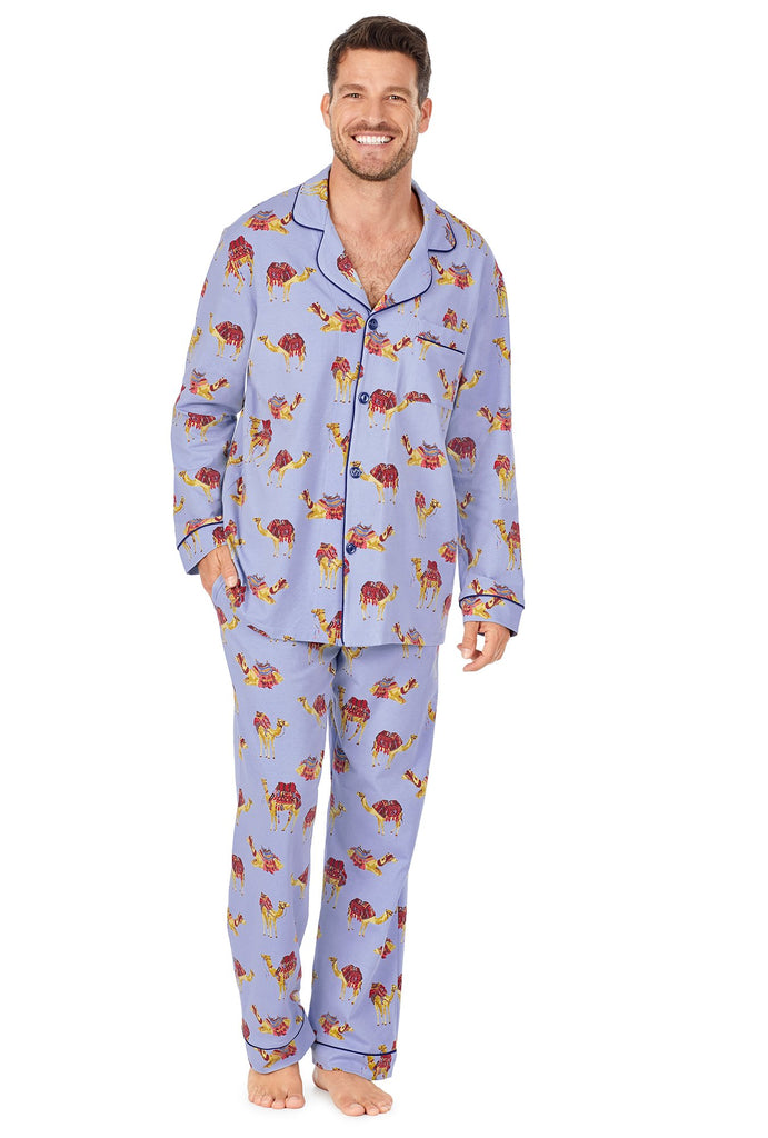 Caravan Stretch Mens Long Sleeve Classic Pj Set