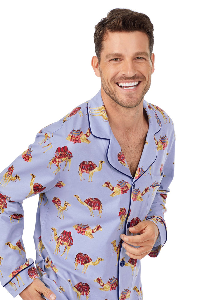 Caravan Stretch Mens Long Sleeve Classic Pj Set