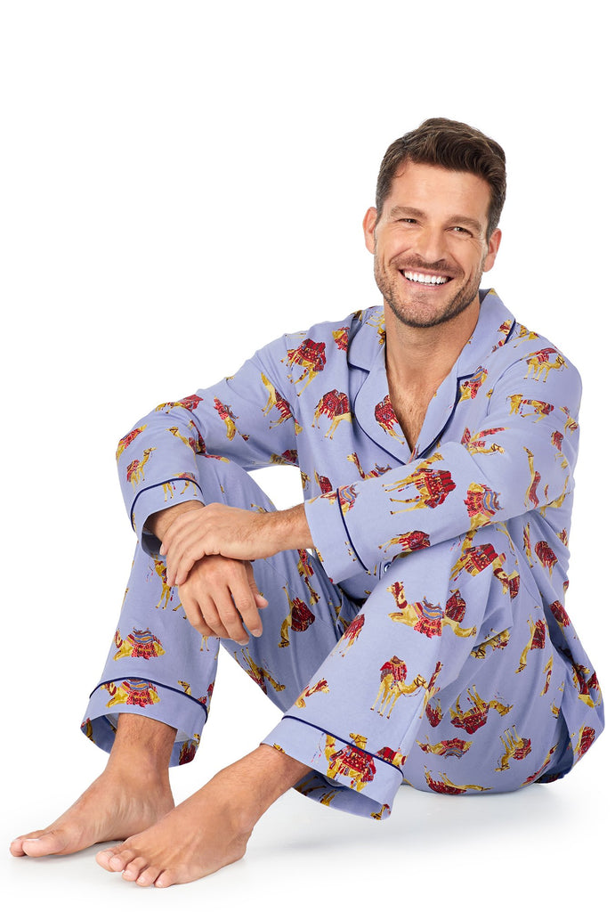 Caravan Stretch Mens Long Sleeve Classic Pj Set