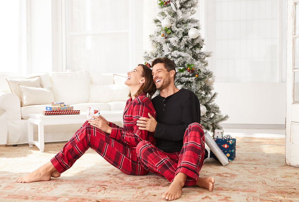 Nicholas Plaid Mens Flannel Henley PJ Set