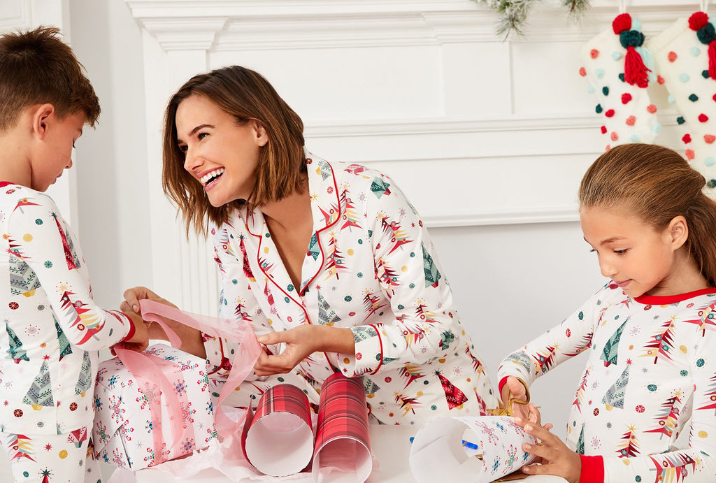 Christmas Tree Stretch Long Sleeve Classic PJ Set