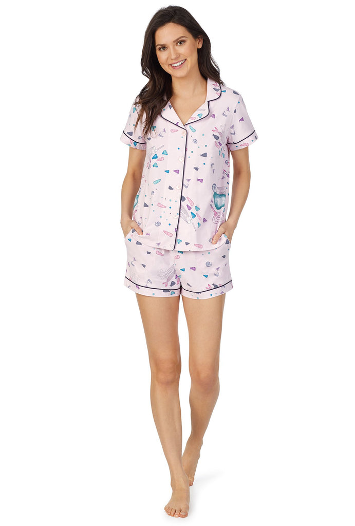 Benita and Friends Short Sleeve Classic Shorty Stretch Jersey PJ Set