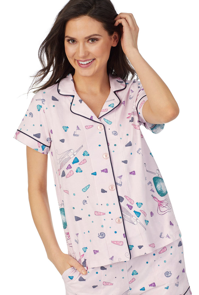 Benita and Friends Short Sleeve Classic Shorty Stretch Jersey PJ Set