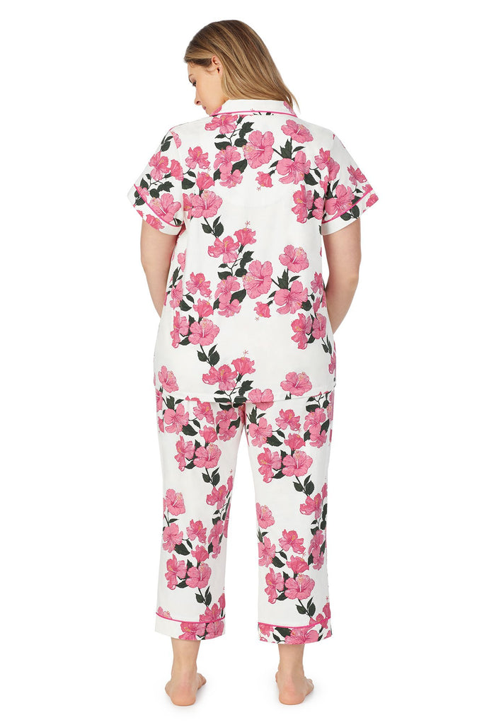 Island Flower Short Sleeve Cropped Stretch Jersey PJ Set