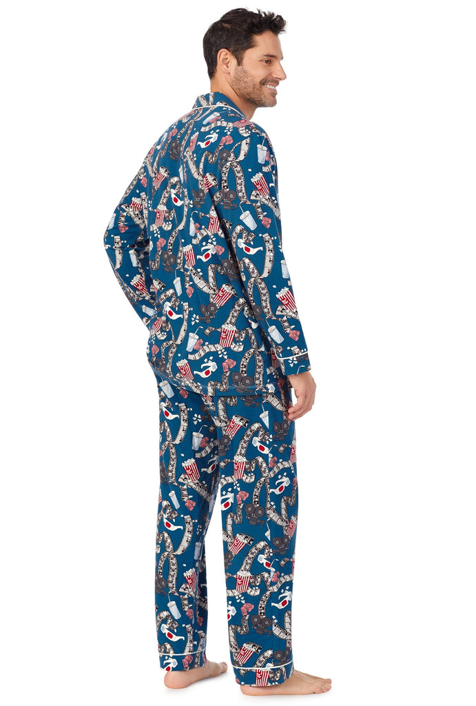 Movie Night Mens Long Sleeve Classic Stretch Jersey PJ Set