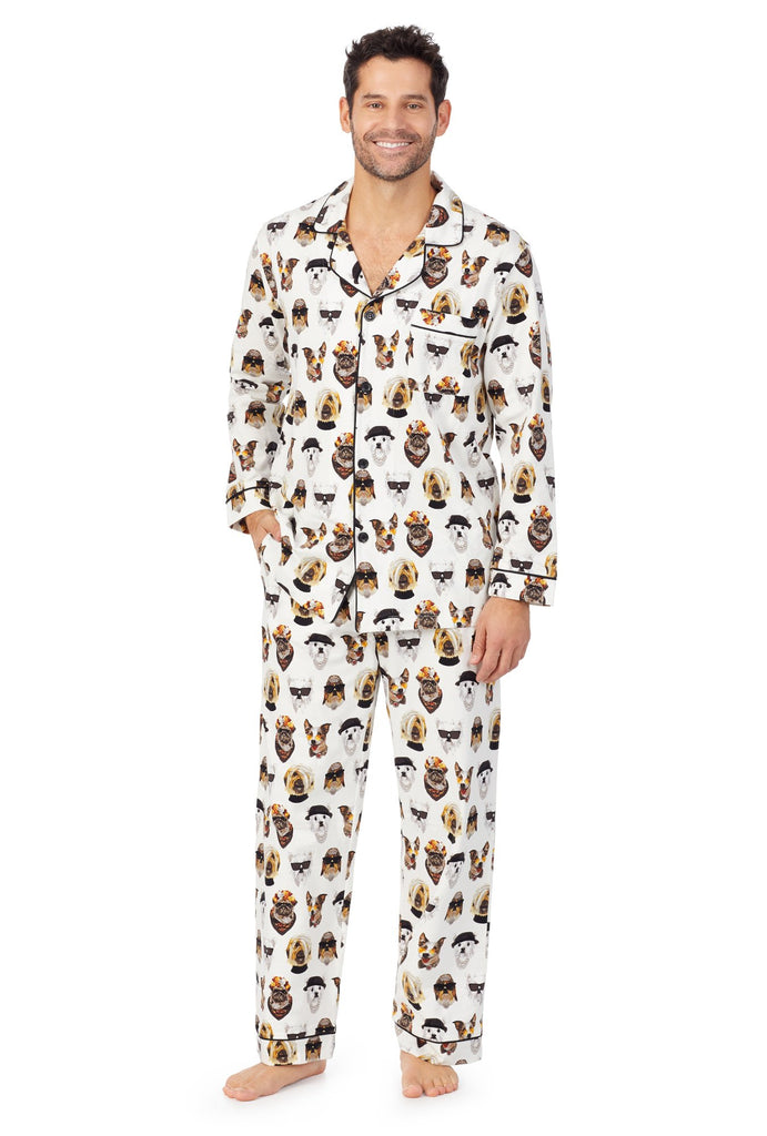 Celebrity Pups Mens Long Sleeve Classic Stretch Jersey PJ Set