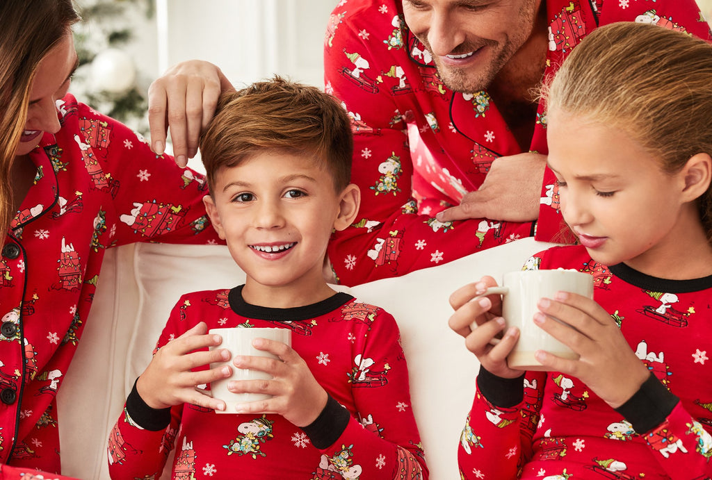 Merry Christmas Snoopy® Stretch Long Sleeve Kids 2pc Pant PJ Set