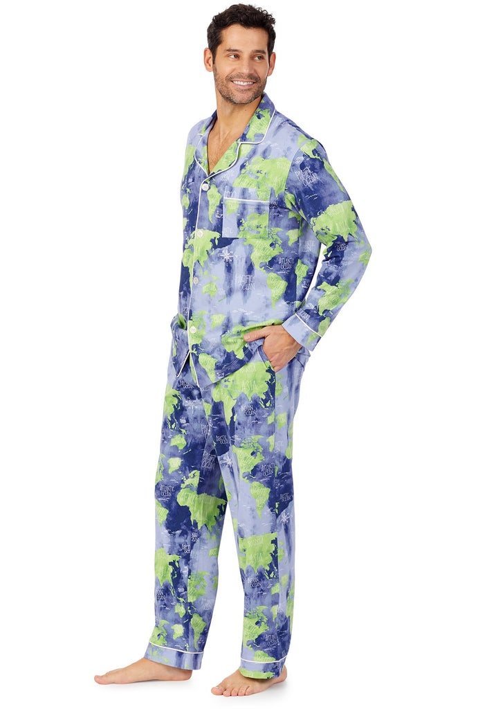 Mother Earth Mens Long Sleeve Classic Stretch Jersey PJ Set