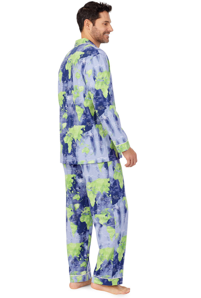 Mother Earth Mens Long Sleeve Classic Stretch Jersey PJ Set