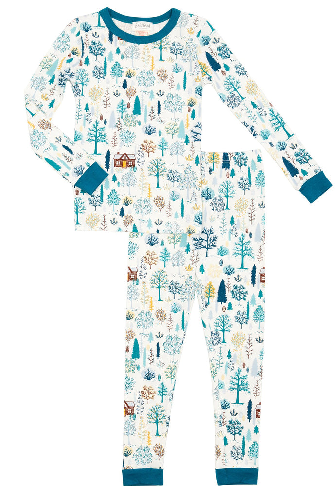 Cabin In The Woods Stretch Kids 2pc Pant Pj Set