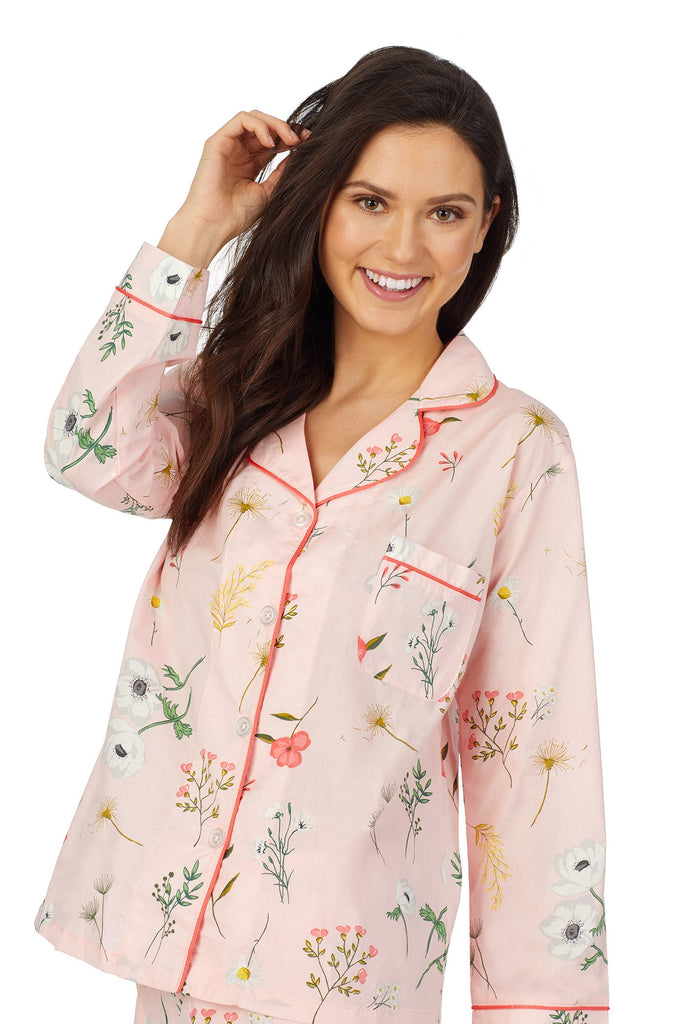 Flower Study Long Sleeve Classic Woven Sateen PJ Set