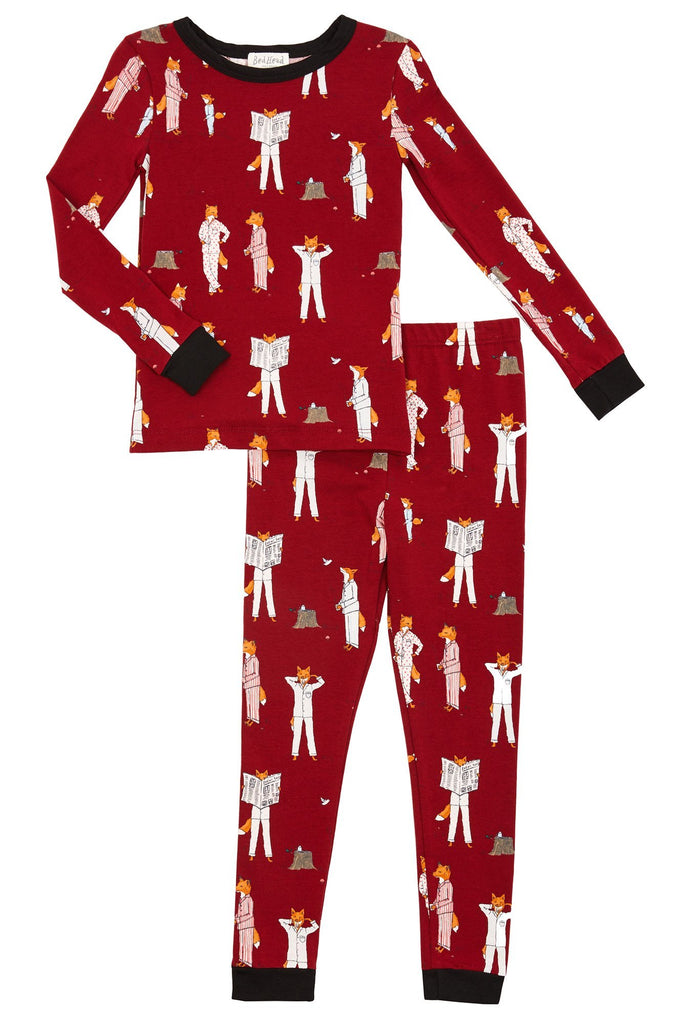 Foxes Stretch Kids 2pc Pant Pj Set