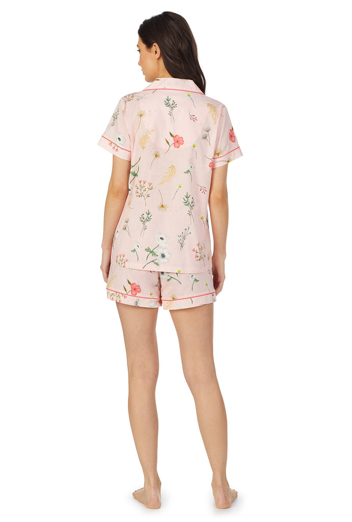 Flower Study Short Sleeve Classic Shorty Woven Sateen PJ Set