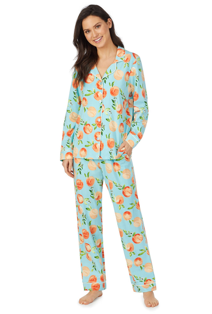 Peach Blossom Long Sleeve Classic Stretch Jersey PJ Set