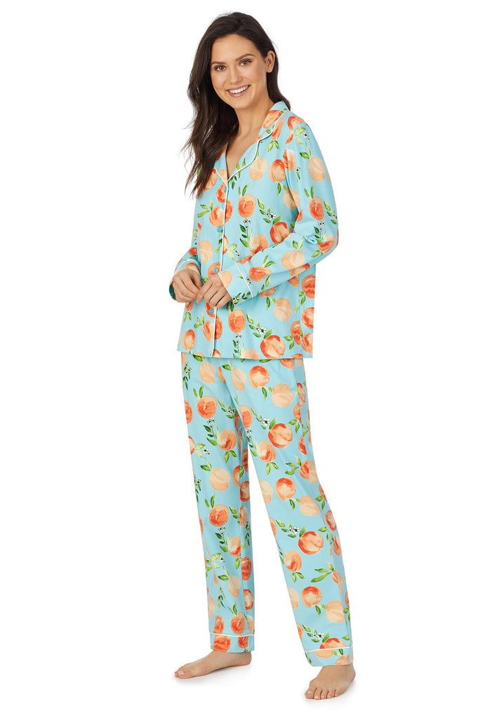 Peach Blossom Long Sleeve Classic Stretch Jersey PJ Set