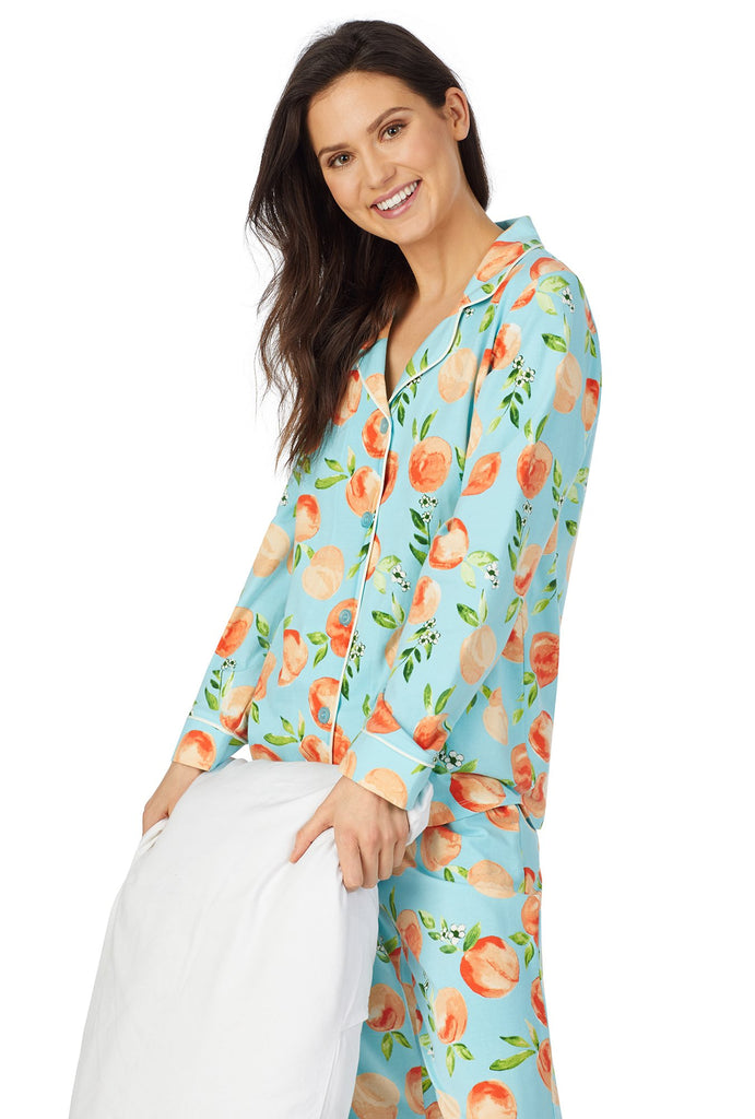 Peach Blossom Long Sleeve Classic Stretch Jersey PJ Set