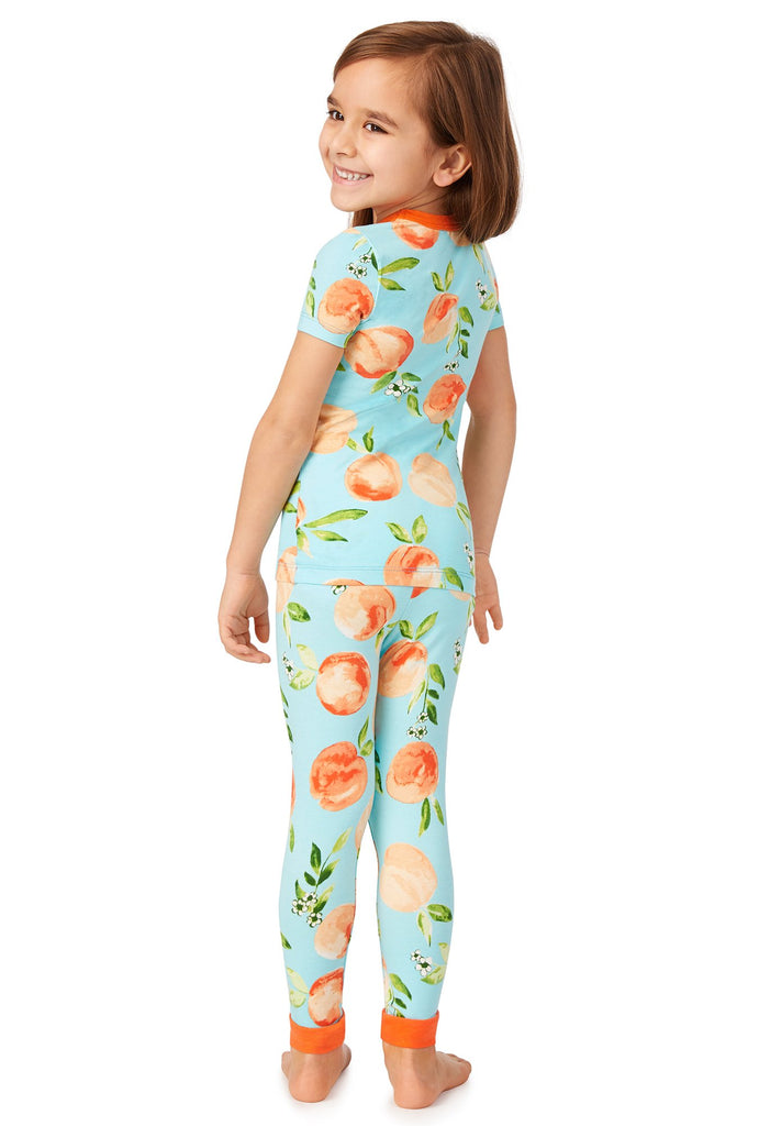 Peach Blossom Short Sleeve Stretch Jersey Kids PJ Set