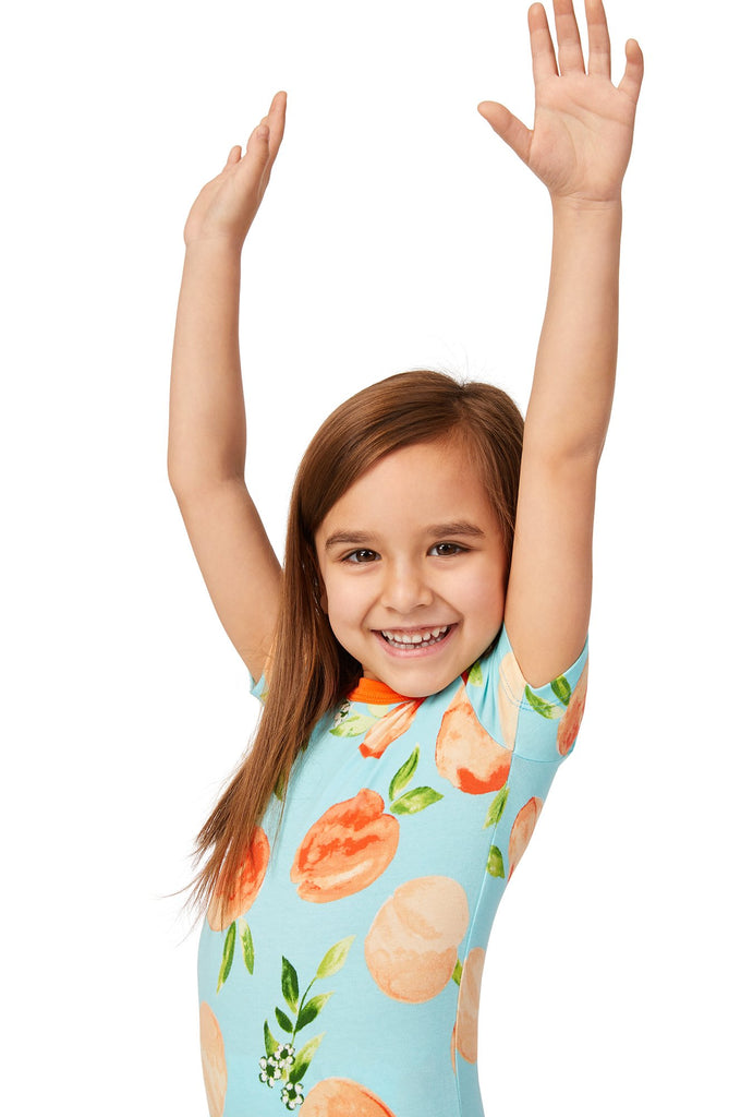 Peach Blossom Short Sleeve Stretch Jersey Kids PJ Set