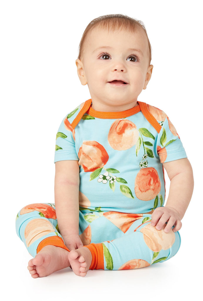Peach Blossom Short Sleeve Stretch Jersey Boo Boo PJ Set