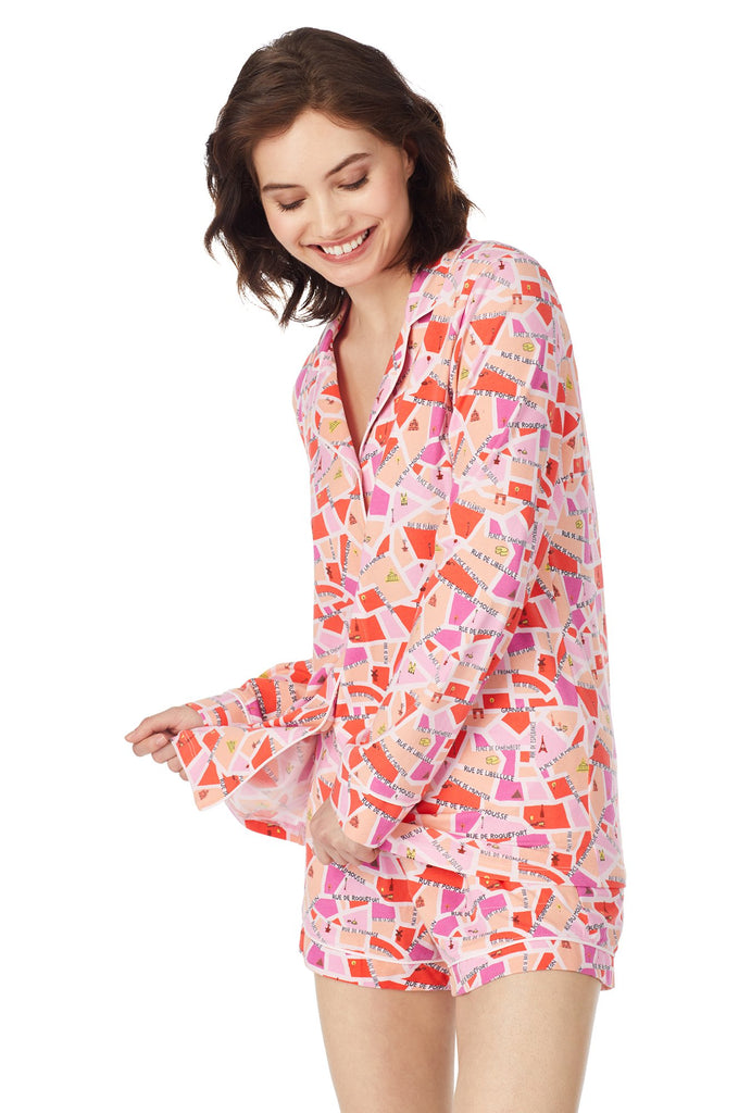 Walkabout Stretch Long Sleeve Classic Shorty Pj Set
