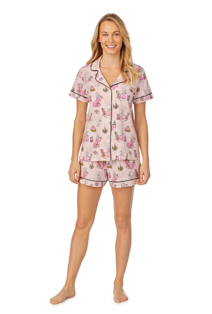 Fifi Antoinette Short Sleeve Classic Shorty Stretch Jersey PJ Set