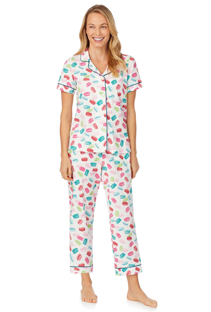 Les Macarons Short Sleeve Cropped Stretch Jersey PJ Set