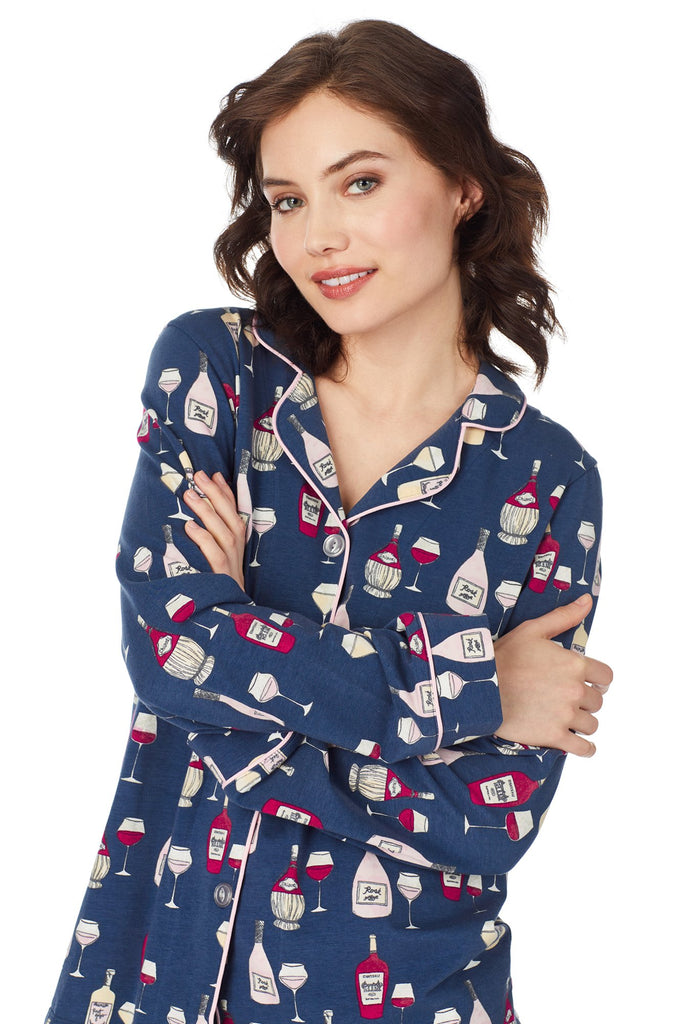 Wine Tasting Stretch Long Sleeve Classic Pj Set