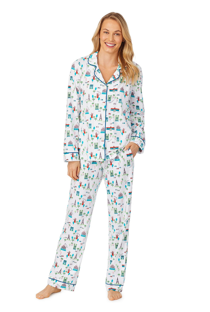 Parisienne Long Sleeve Classic Stretch Jersey PJ Set