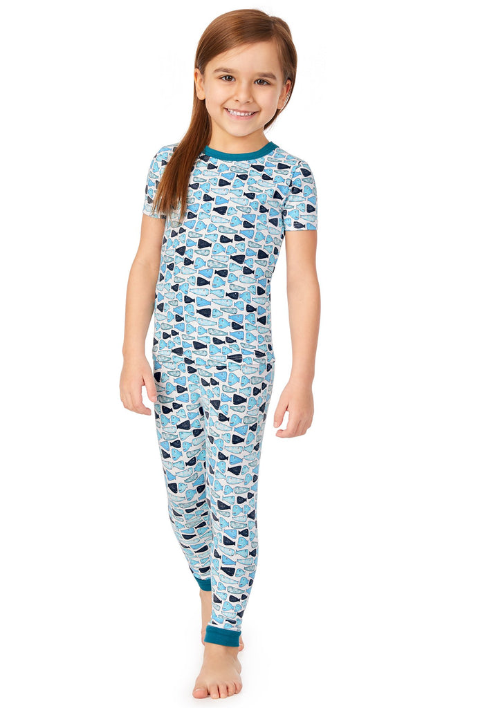 School of Fish Short Sleeve Stretch Jersey Kids PJ Set w/ Book