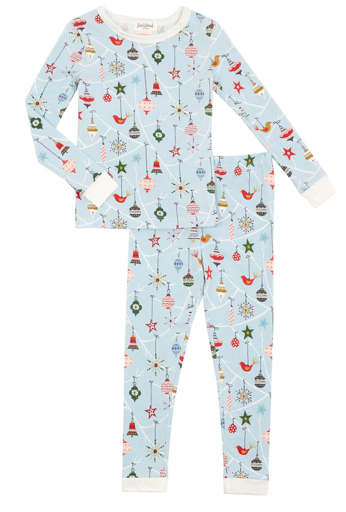 Deck the Halls Stretch Long Sleeve Kids 2pc Pant PJ Set