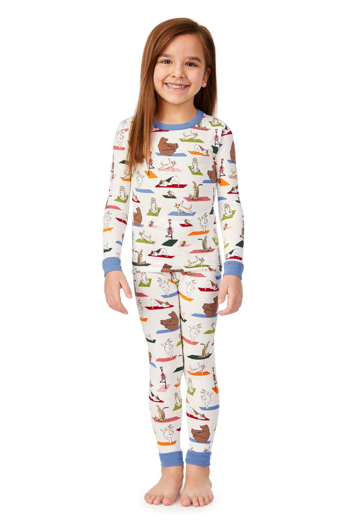 Zen at the Zoo Long Sleeve Stretch Jersey Kids PJ Set