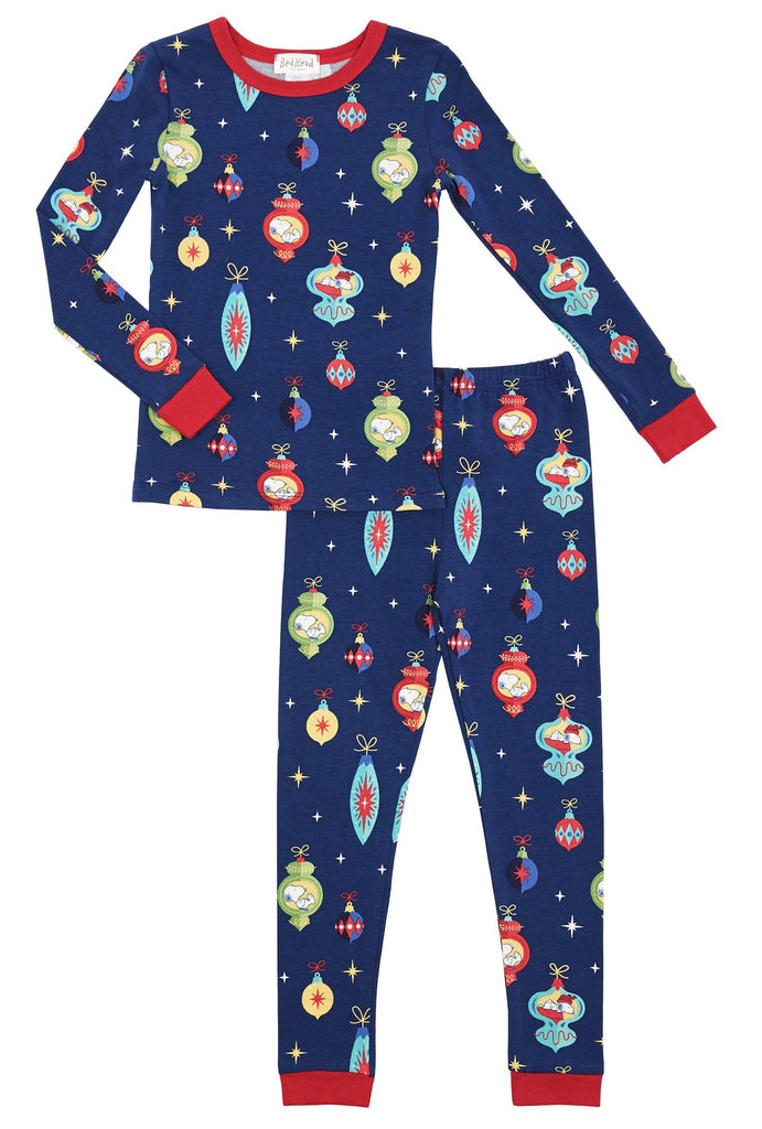 Snoopy® Ornaments Stretch Long Sleeve Kids 2pc Pant PJ Set