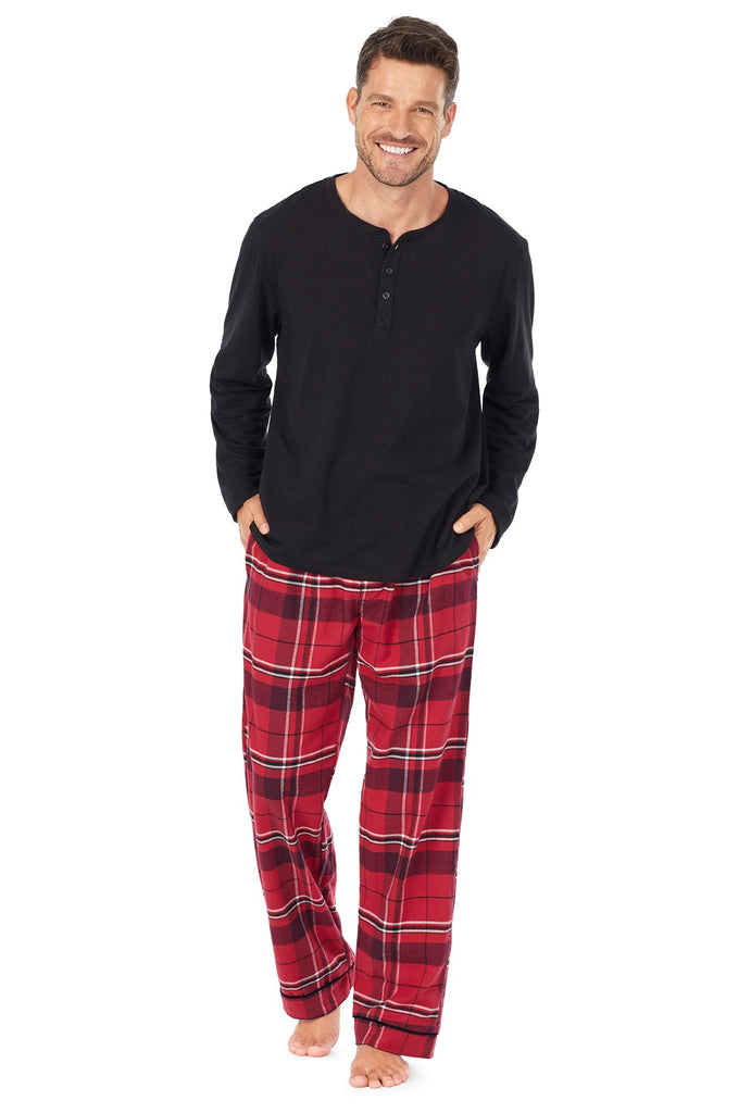 Nicholas Plaid Mens Flannel Henley PJ Set