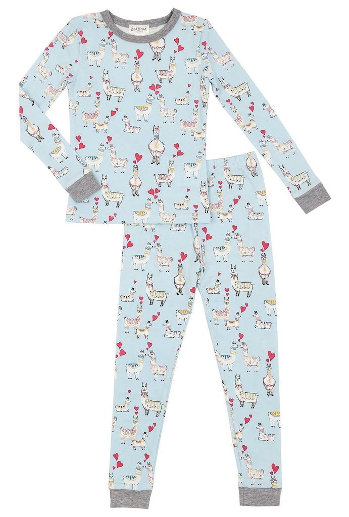 Llama Love Stretch Long Sleeve Kids 2pc Pant PJ Set