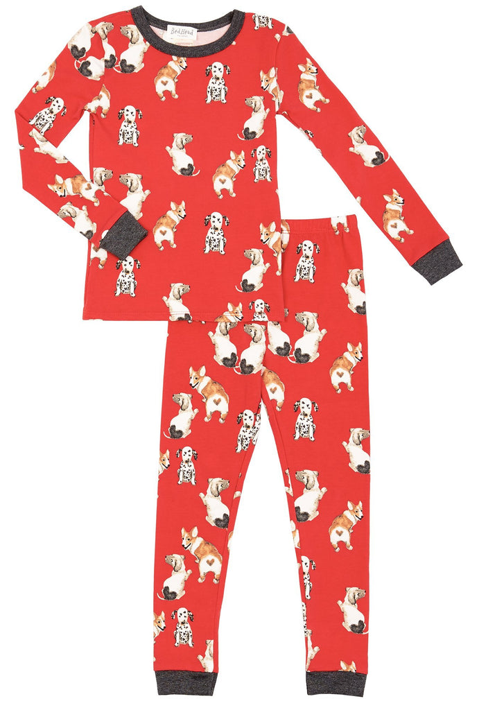 Sweet Hearts Stretch Long Sleeve Kids 2pc Pant PJ Set
