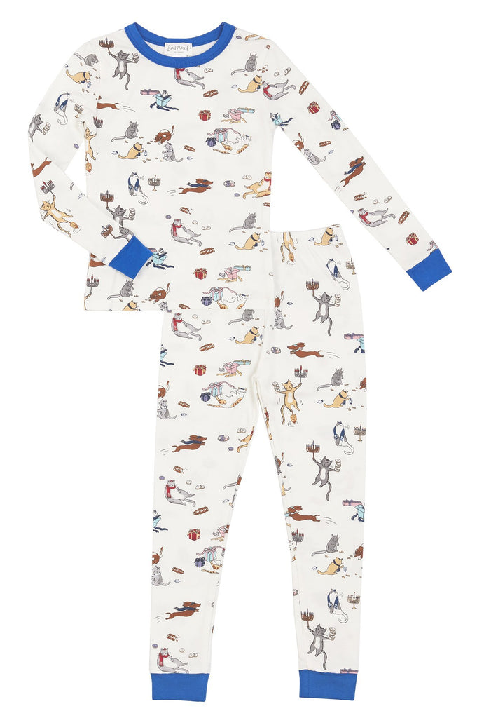 Meowzel Tov Stretch Long Sleeve Kids 2pc Pant PJ Set