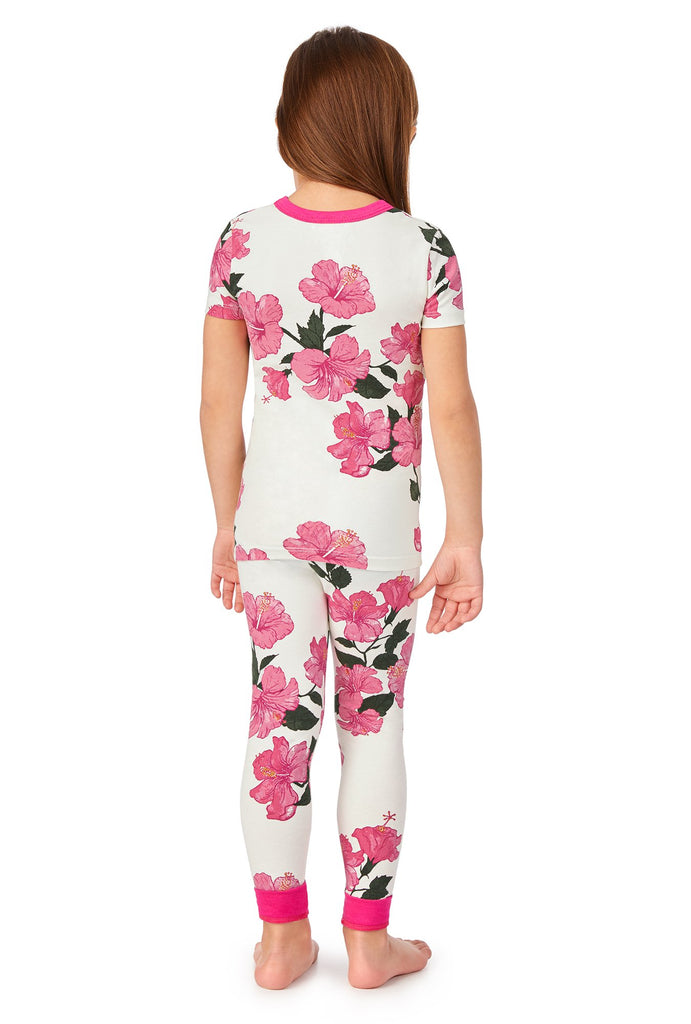 Island Flower Short Sleeve Stretch Jersey Kids PJ Set