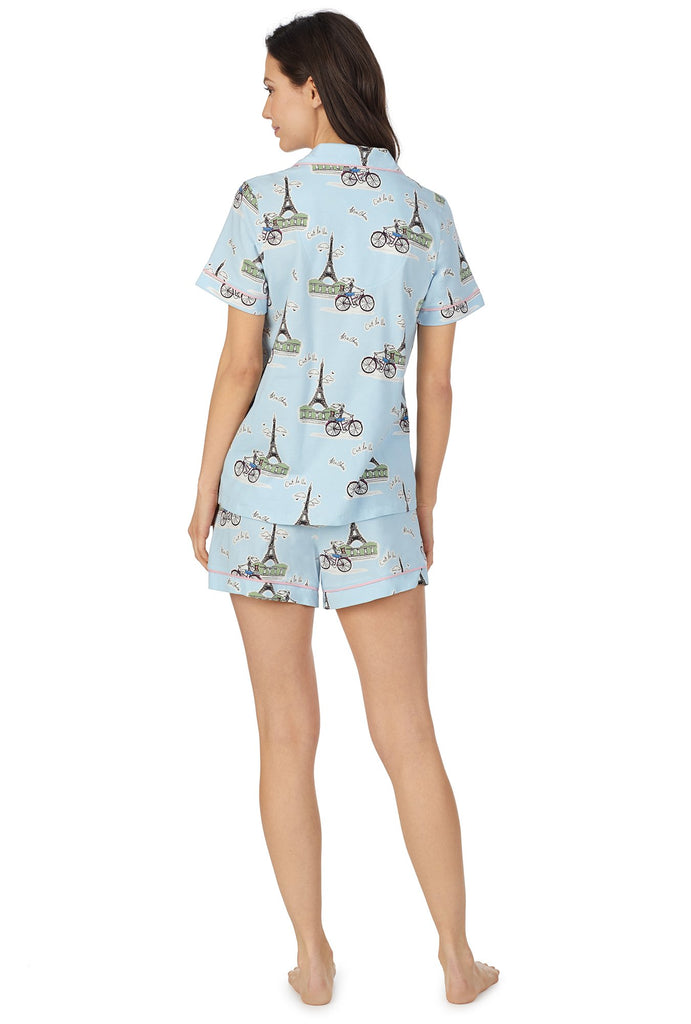 C'est La Vie Short Sleeve Classic Shorty Stretch Jersey PJ Set