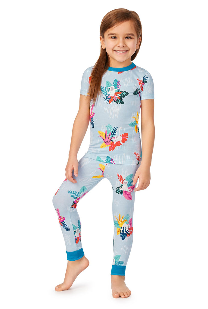 Monkey Around Short Sleeve Stretch Jersey Kids PJ Set