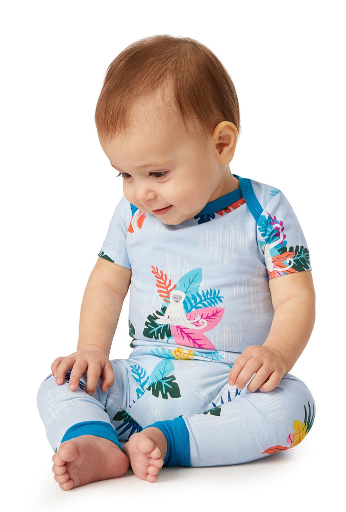 Monkey Around Short Sleeve Stretch Jersey Boo Boo PJ Set