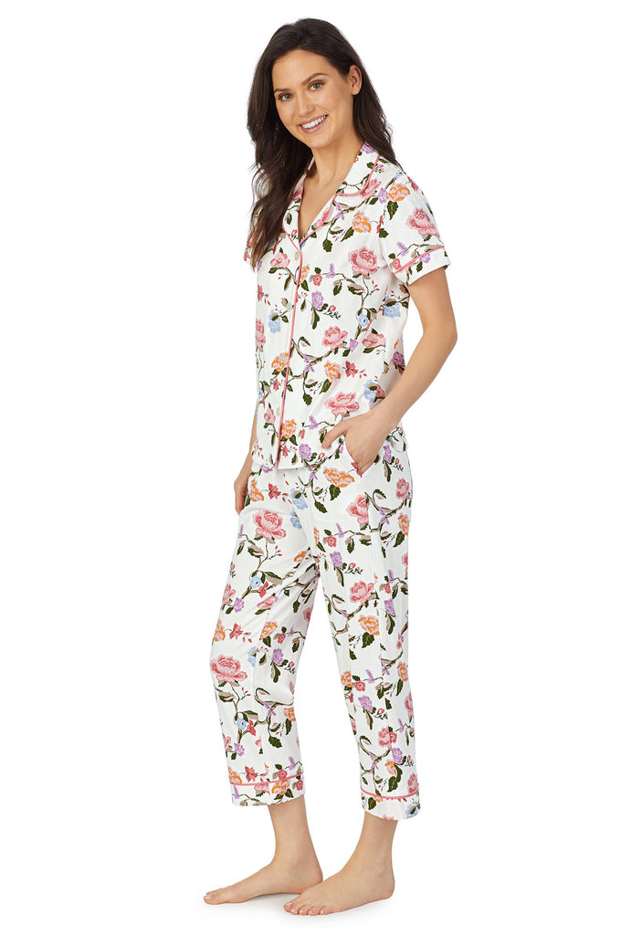 Isabella Short Sleeve Classic Cropped Stretch Jersey PJ Set