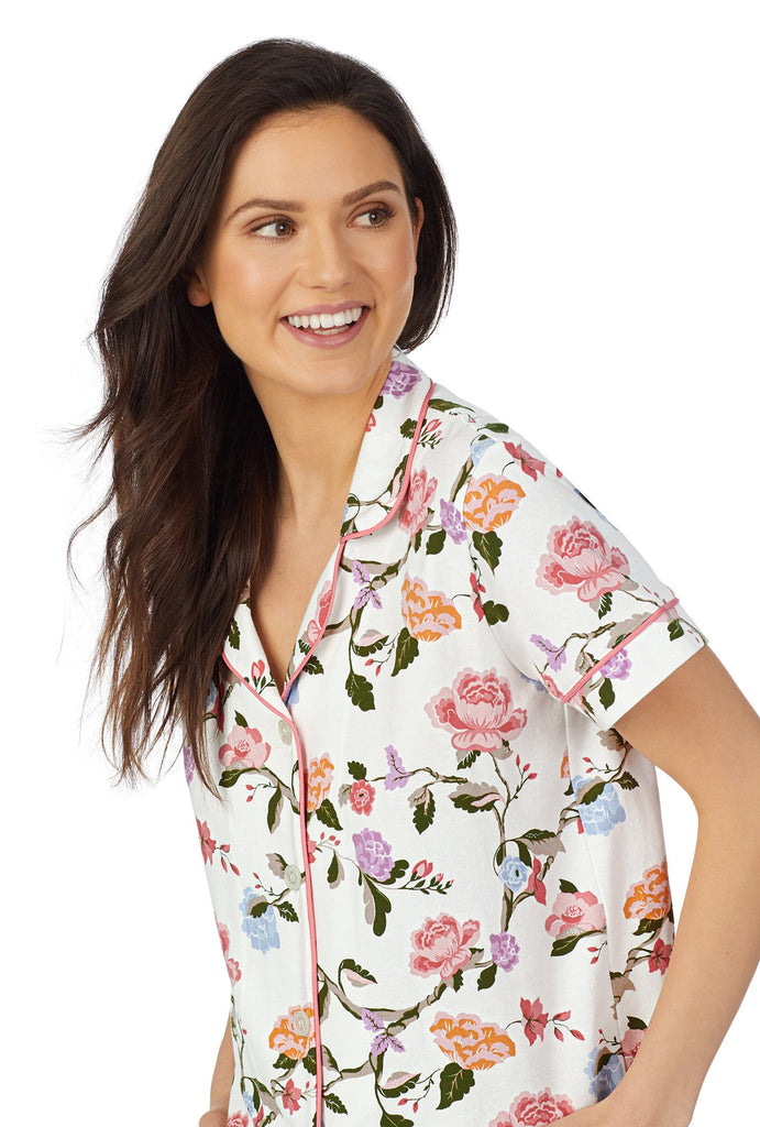 Isabella Short Sleeve Classic Cropped Stretch Jersey PJ Set