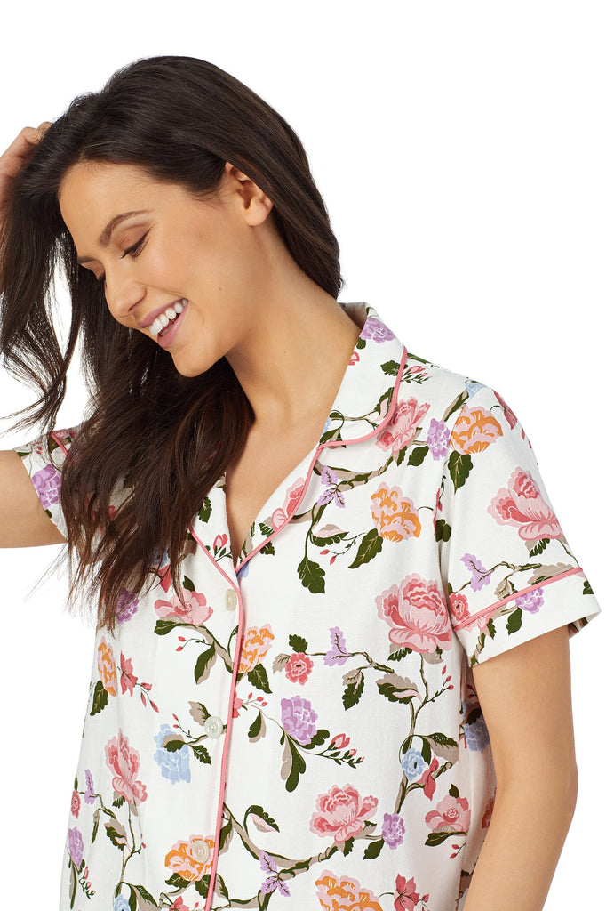 Isabella Short Sleeve Classic Cropped Stretch Jersey PJ Set